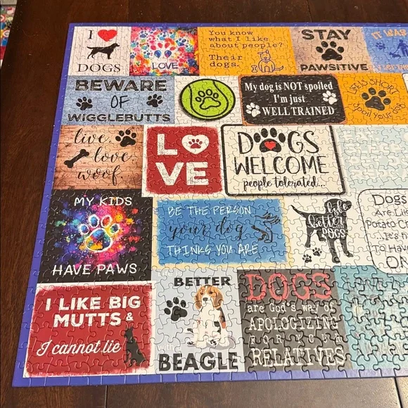 White Mountain I Love Dogs Puzzle. Complete. 1000 pieces. Has poster. - Picture 3 of 7